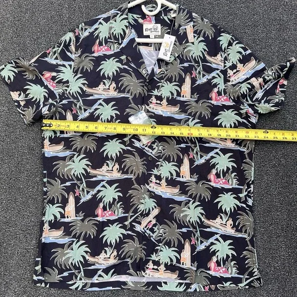 Reyn‎ Spooner Queens Surf Camp Black Shirt Size Large Button Up NWT - Picture 2 of 6